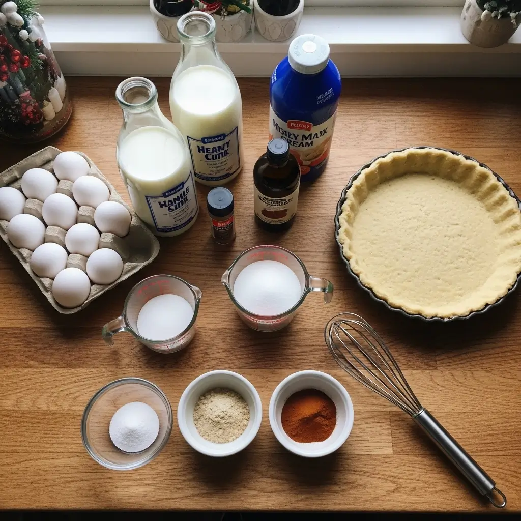 Christmas cinnamon vanilla custard pie