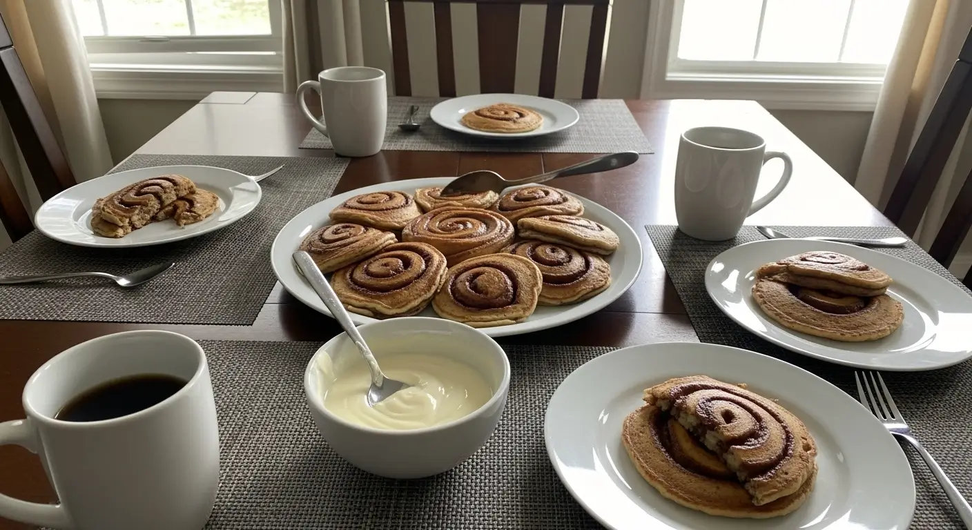 Cinnamon Roll Protein Pancakes