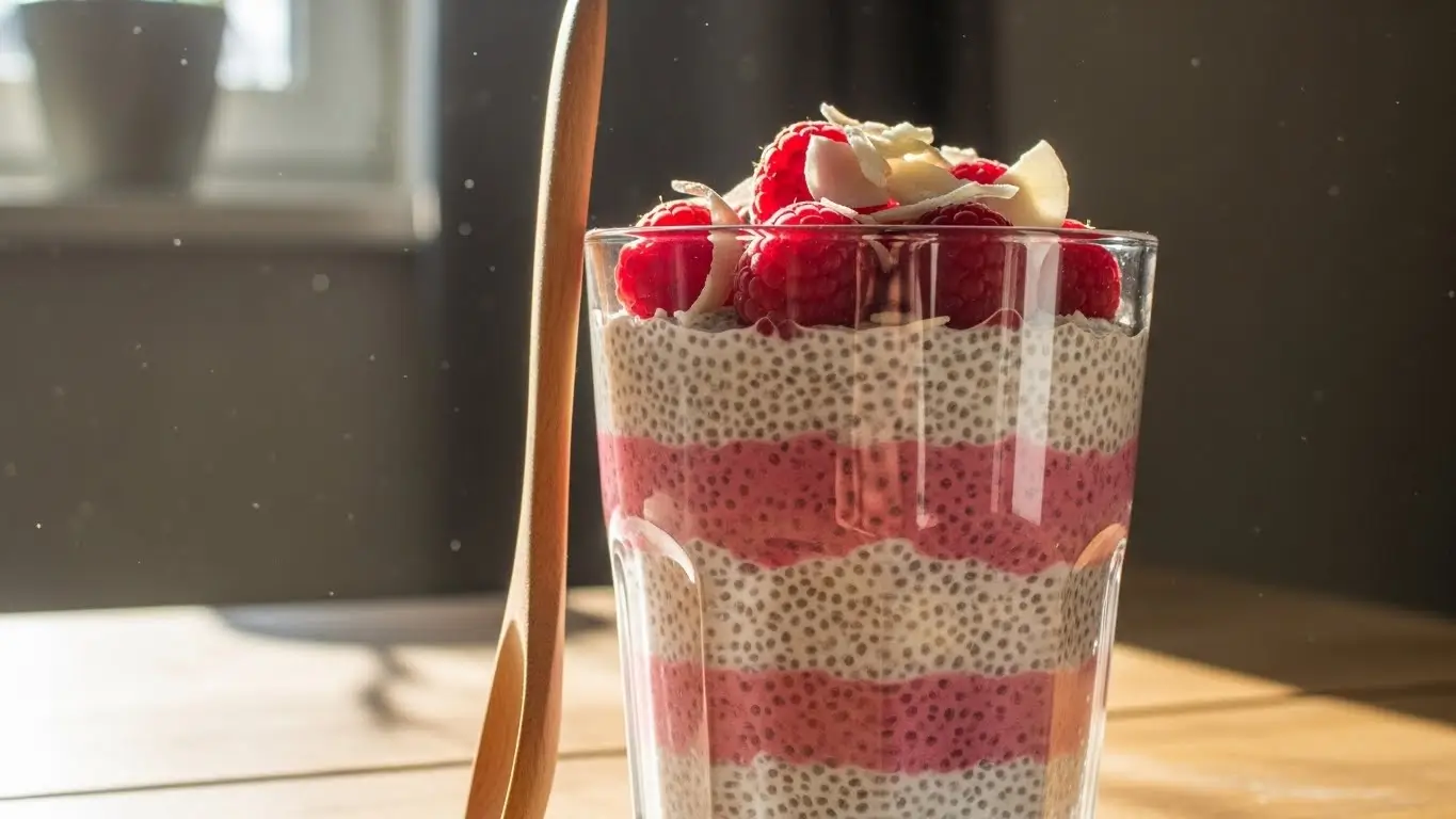 vanilla raspberry chia pudding