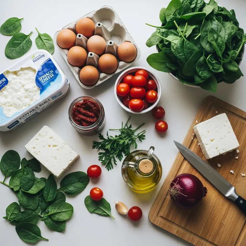 Mediterranean spinach and feta breakfast casserole
