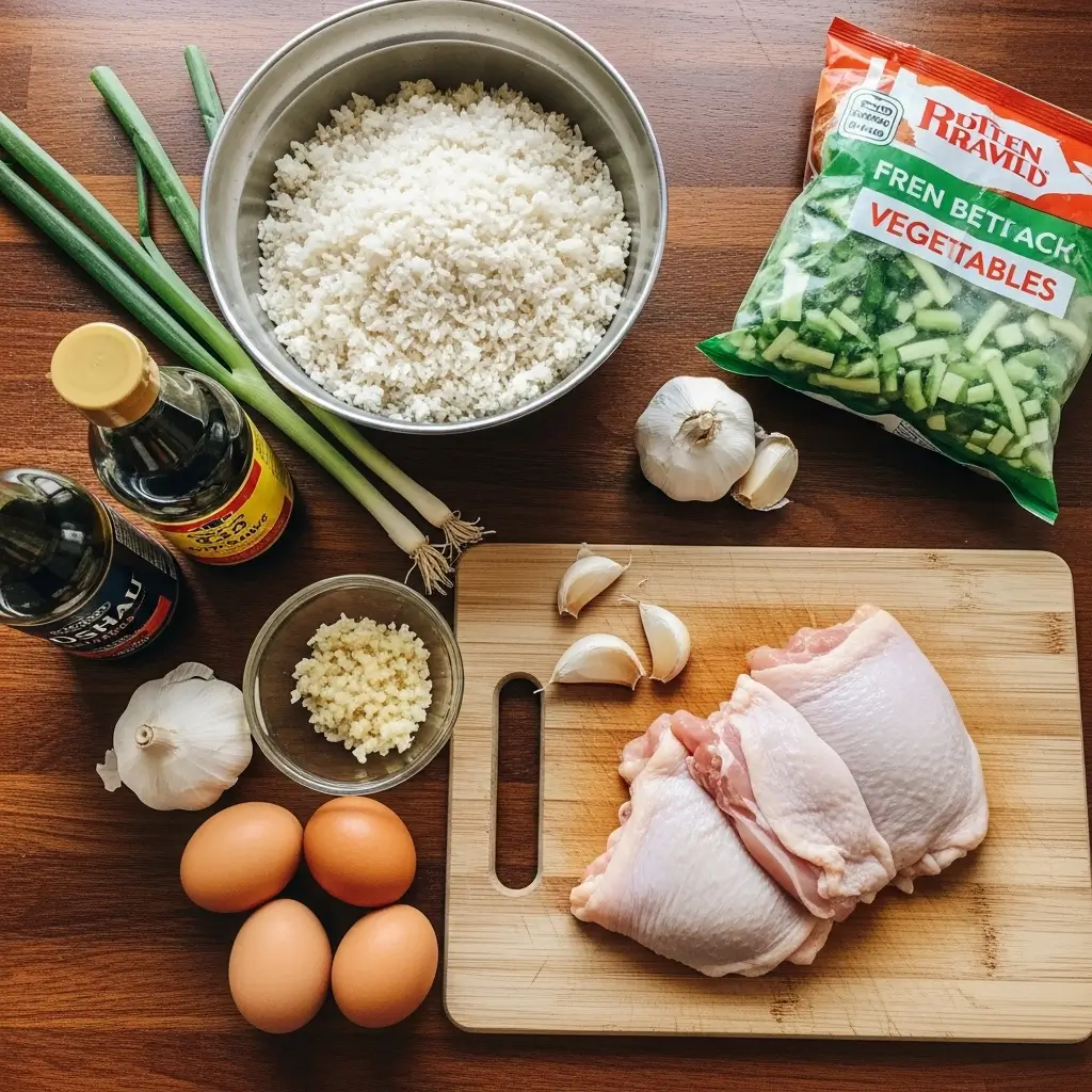 Crispy Garlic Chicken Fried Rice