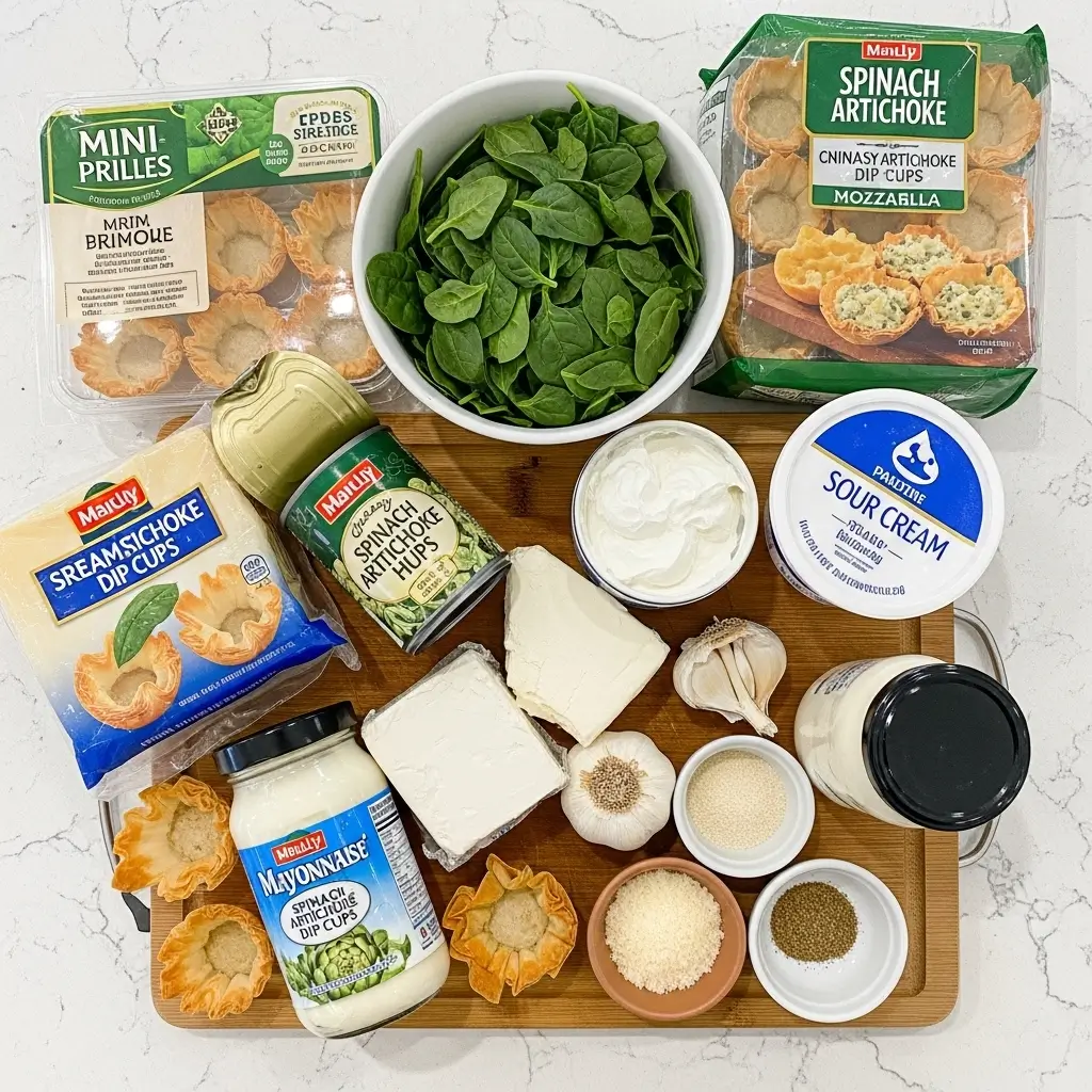 cheesy spinach artichoke dip cups