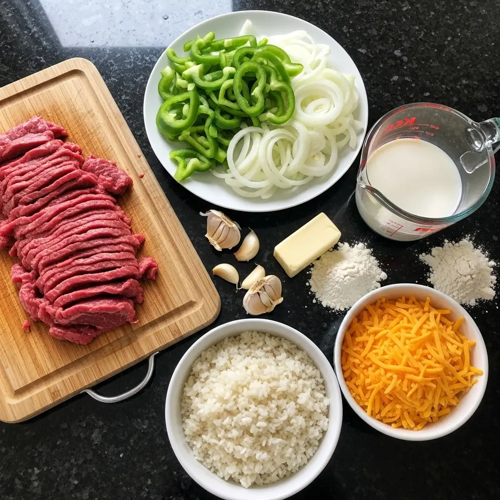 Easy cheesesteak and rice