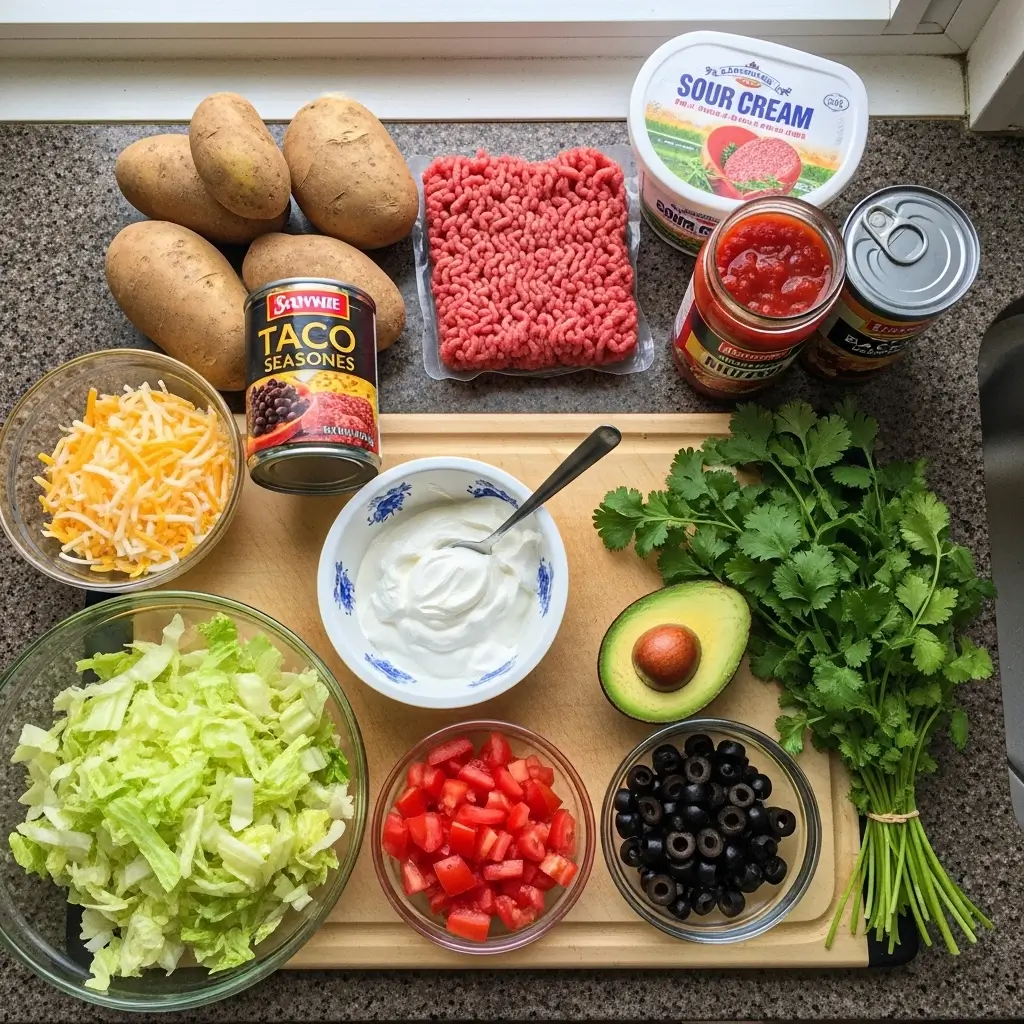 loaded potato taco bowl