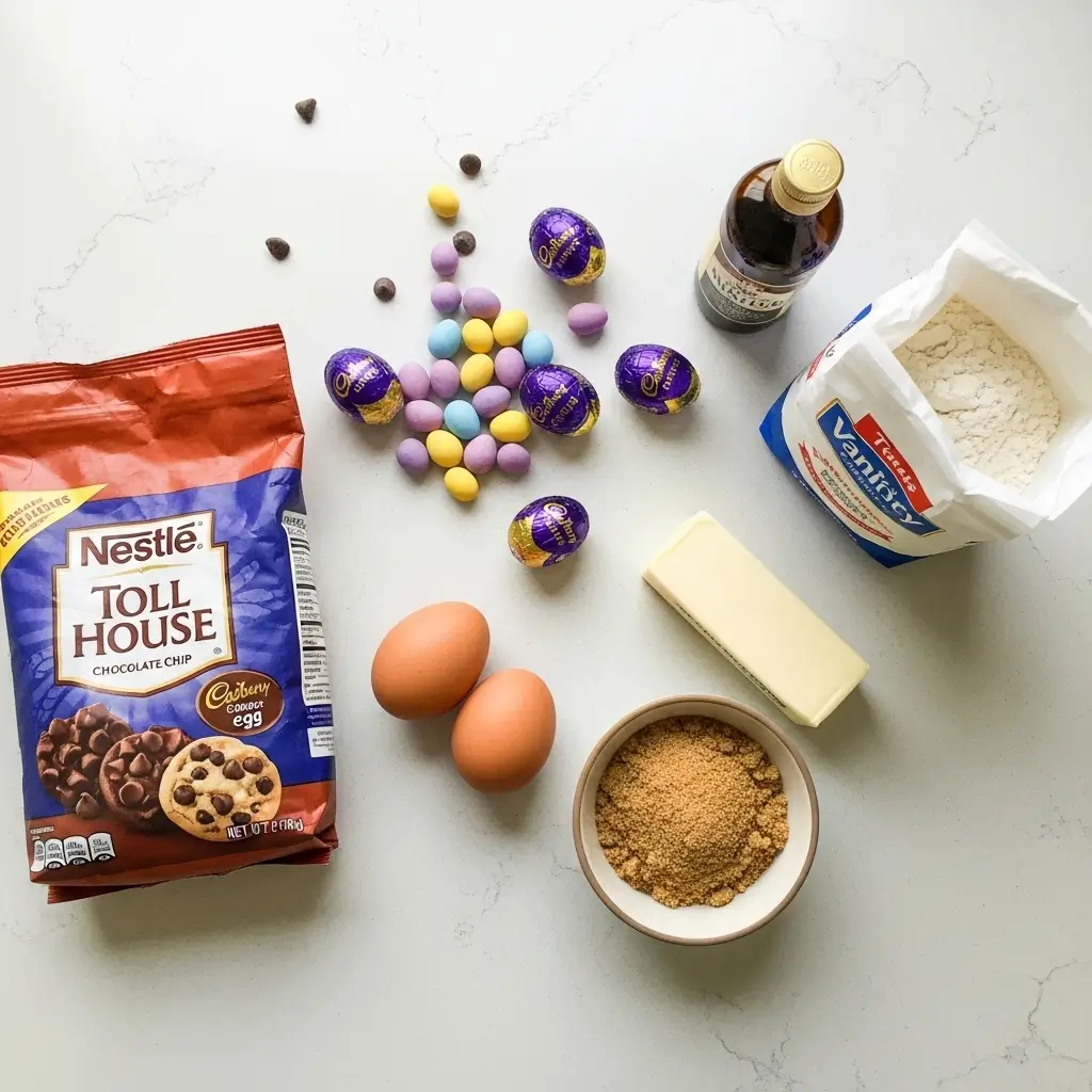 chocolate chip Cadbury egg cookies