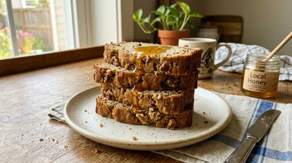 moist honey vanilla banana bread