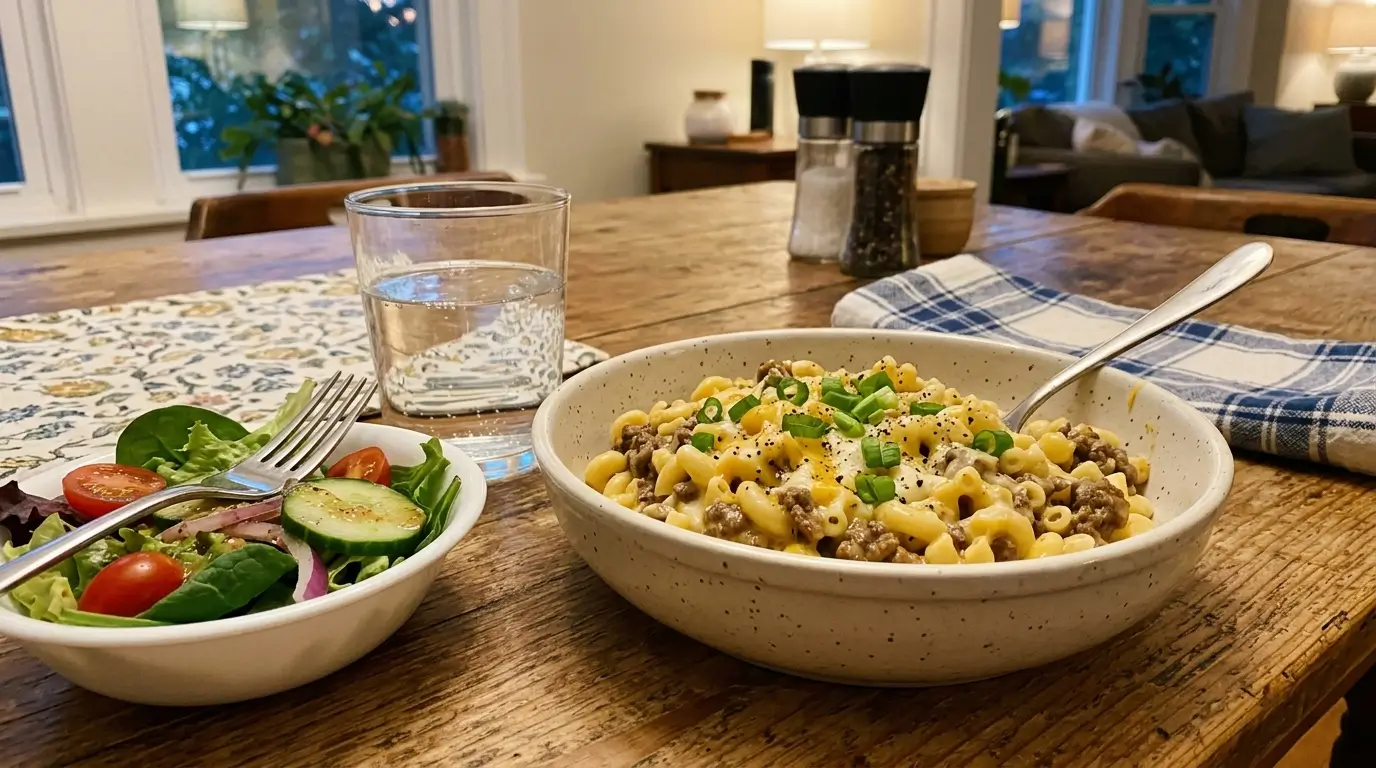 One pot hamburger mac and chees