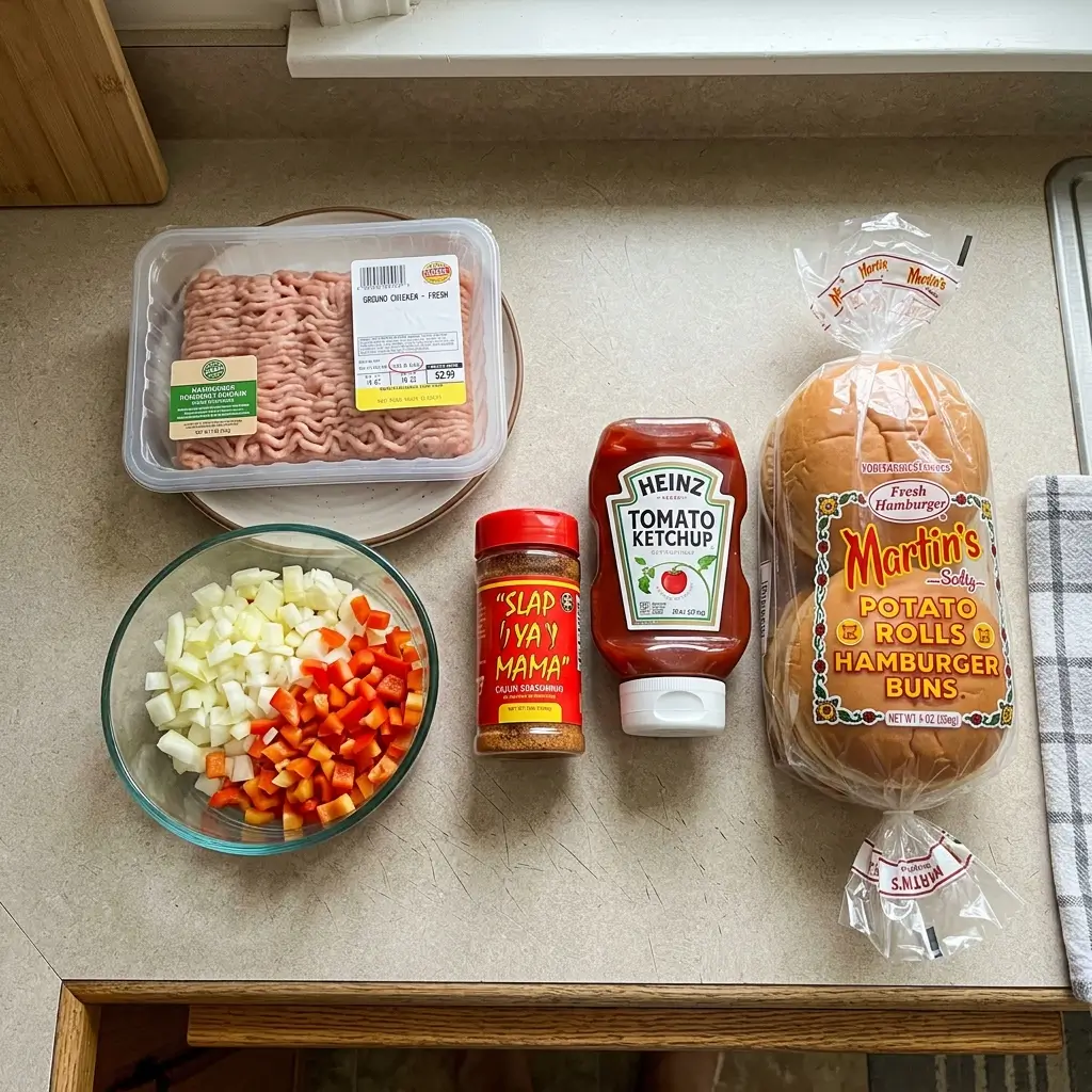Cajun chicken sloppy joes