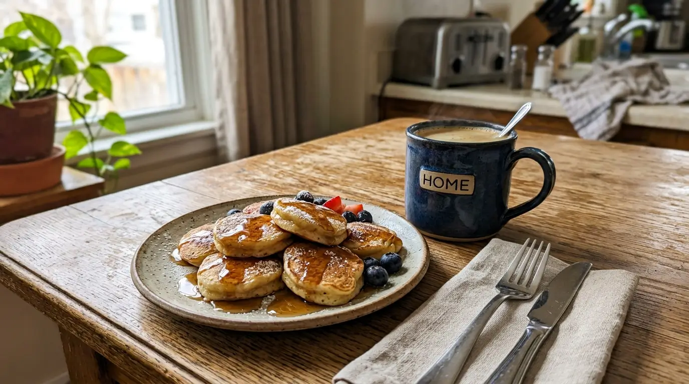 Lemon blueberry cottage cheese pancake bites