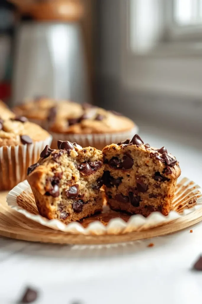 Healthy chocolate chip muffins